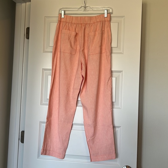 Loft never been worn, salmon linen pant with elastic waist - Picture 2 of 3